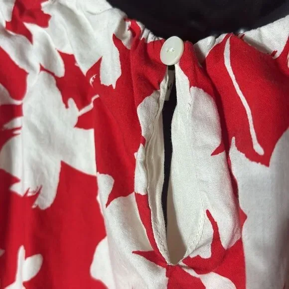 Moon River women’s large tiered maxi dress puff sleeve floral side tie - Picture 8 of 10